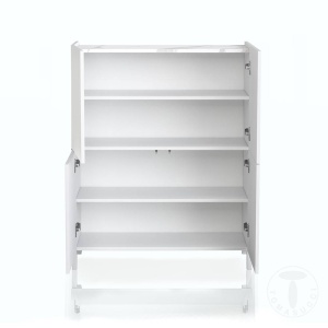 DULAP LIVING 90CM, EDDY, COD 4383, STIL MODERN, REALIZATA PANOURI LAMINATE, ALB HIGH GLOSS - Img 3