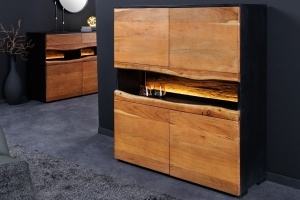 DULAP LIVING GRAND ACACIA 120CM, LEMN DE SALCAM SI ILUMINARE LED, CANTURI NATURALE, ARTIM GROUP SELECTION