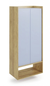 DULAP MODULAR MOBIUS REGAL 2D, ALBASTRU/NATUR, 179X78 CM, DIN PAL MELAMINAT, STIL MODERN - Img 1