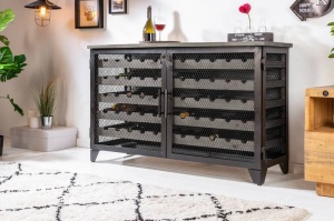 DULAP PENTRU STICLE, BODEGA 127CM, COD 40449, METAL SI LEMN PIN - Img 1