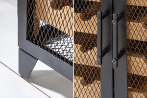 DULAP PENTRU VINURI 127CM, BODEGA COD 40458, LEMN MASIV DE PIN, DESIGN INDUSTRIAL - Img 4