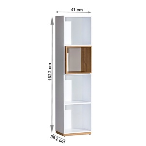 ETAJERA KNOX E8, NUC SELECT/ALB, DIN PAL MELAMINAT, STIL MODERN, TK - Img 2