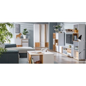 ETAJERA KNOX E8, NUC SELECT/ALB, DIN PAL MELAMINAT, STIL MODERN, TK - Img 4