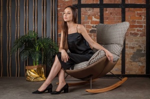 FOTOLIU BALANSOAR OTILIA, BEJ/MARO, TAPITERIE DIN TEXTIL SI PIELE ECOLOGICA, STIL MODERN, B2