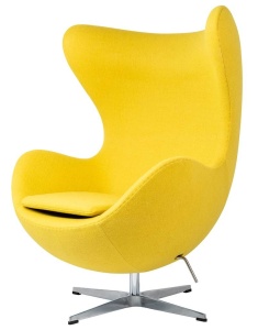 FOTOLIU CONFORTABIL EGG CLASSIC, GALBEN MUSTAR 21/CROM, DIN CASMIR SI METAL, STIL MODERN B2