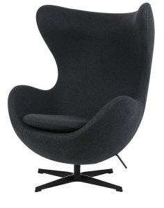 FOTOLIU CONFORTABIL EGG CLASSIC, GRI INCHIS 5/NEGRU, DIN CASMIR SI METAL, STIL MODERN B2