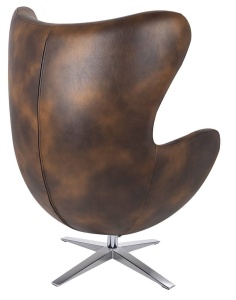 FOTOLIU CONFORTABIL EGG SZEROKI, MARO VINTAGE/CROM, DIN PIELE ECOLOGICA SI METAL, STIL MODERN - Img 5