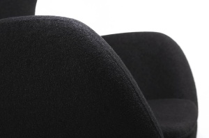 FOTOLIU CONFORTABIL EGG SZEROKI, NEGRU 4/NEGRU, DIN CASMIR SI METAL, STIL MODERN - Img 3