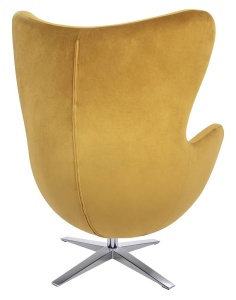 FOTOLIU CONFORTABIL EGG SZEROKI VELVET, VERDE KAKI/CROM, DIN CATIFEA SI METAL, STIL MODERN - Img 6