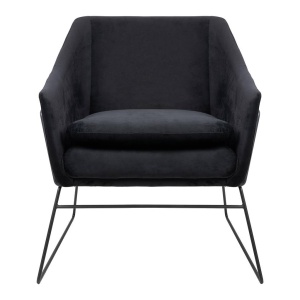 FOTOLIU CONFORTABIL EMMA, NEGRU, DIN CATIFEA SI METAL, STIL MODERN - Img 6