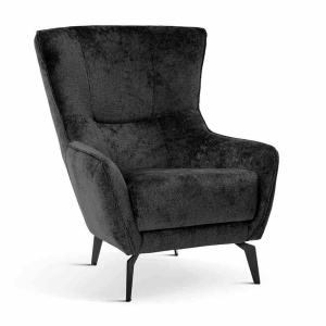 FOTOLIU CONFORTABIL ROMERO, NEGRU, STIL CLASIC, CONFECTIONAT DIN METAL SI TEXTIL