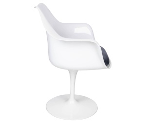 FOTOLIU CONFORTABIL TULIP, ALB/GRI, DIN ABS SI METAL, STIL MODERN B2 - Img 2