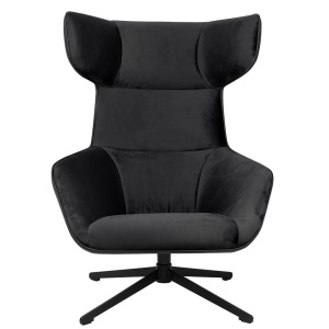 FOTOLIU CONFORTABIL VITA, NEGRU, TAPITAT IN CATIFEA SI PIELE ECOLOGICA, STIL MODERN B2 - Img 2