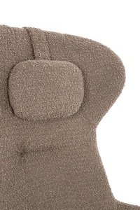 FOTOLIU CU TABURET, TEDDY GRAND, MARO INCHIS/NEGRU OPAL, CU TAPITERIE DIN TEXTIL PLUSAT, STIL MODERN - Img 6