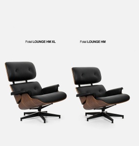 FOTOLIU DE RELAXARE DE LUX, ARTIM LOUNGE HM XL, REALIZAT PIELE NATURALA ITALIANA SI LEMN, CULOARE NEGRU/NUC, STIL EAMES - Img 10