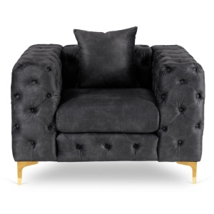 FOTOLIU DEOSEBIT, ARTIM MEBLE, MATERIAL TEXTIL( CATIFEA) SI SUPORT METALIC, CULOARE NEAGRA/AURIU, STIL MODERN - Img 2
