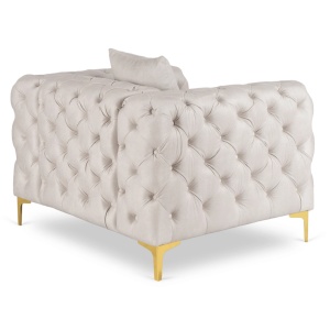 FOTOLIU DEOSEBIT, ARTIM MEBLE, MATERIAL TEXTIL( CATIFEA) SI SUPORT METALIC, CULOARE CREM/AURIU, STIL MODERN - Img 3