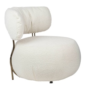 FOTOLIU LOW TEDDY, ALB/MARO, TAPITERIE DIN TEXTIL PLUSAT, STIL MODERN, B2 - Img 3