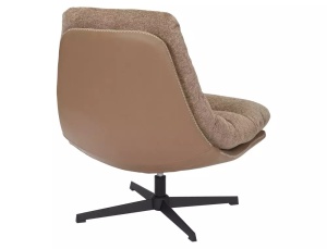 FOTOLIU PIVOTANT FELICIA, BEJ 34/NEGRU, TAPITERIE DIN STOFA RAVEN, PIELE ECO SI PICIOARE DIN METAL, STIL MODERN - Img 2