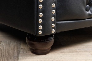 FOTOLIU STIL CLASIC, CHESTERFIELD, DIN PIELE ECO DE CALITATE, NEGRU, COD 41448 - Img 5