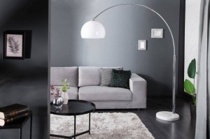 LAMPADAR BIG BOW ALB/ARGINTIU 175/205 CM COD 19694 DESIGN MODERN - Img 2