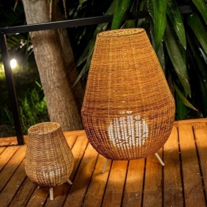 LAMPADAR DECORATIV SAONA 70 BATTERY IN&OUT, DIN IUTA NATURALA