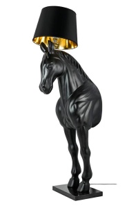 LAMPADAR KON HORSE STAND M, NEGRU, DIN FIBRA DE STICLA, MARMURA SI TEXTIL, STIL MODERN - Img 6