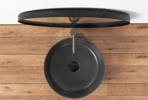 LAVOAR REA BRENDA, GRI MAT, 37 CM, DIN CERAMICA, CALITATE SUPERIOARA, REA