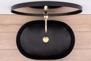 LAVOAR REA CLEO, NEGRU MAT, 60,5 CM, DIN CERAMICA, CALITATE SUPERIOARA - Img 3