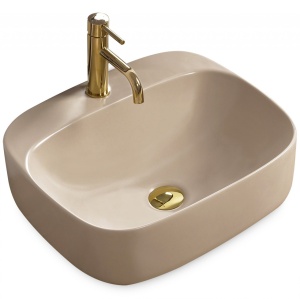LAVOAR REA LUIZA, 42CM, GRI CREM, DESIGN MODERN, MONTAJ PE BLAT, CALITATE SUPERIOARA, REA