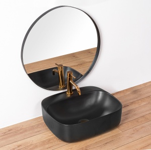 LAVOAR REA LUIZA, 50CM, NEGRU MAT, MONTAJ PE BLAT, DESIGN DEOSEBIT, CALITATE SUPERIOARA, REA - Img 2