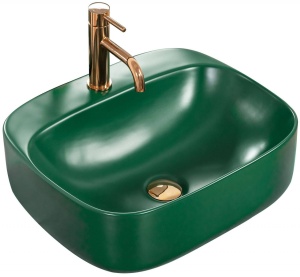 LAVOAR REA LUIZA, 50CM, VERDE MAT, MONTAJ PE BLAT, DESIGN DEOSEBIT, CALITATE SUPERIOARA, REA