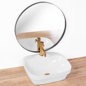 LAVOAR REA MARIKA, 50CM, ALB, DESIGN MODERN, MONTAJ PE BLAT, CALITATE SUPERIOARA, REA - Img 3