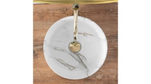 LAVOAR REA SAMI, AIAX SHINY, 35,5 CM, EFECT DE MARMURA ALBA, DIN CERAMICA, CALITATE SUPERIOARA - Img 4