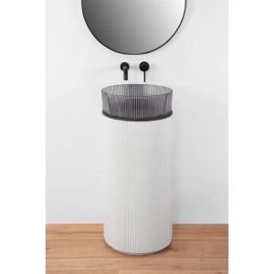 LAVOAR STATIV INGRID GREY, 88 CM, GRI/TRANSPARENT, DIN CERAMICA, CALITATE SUPERIOARA