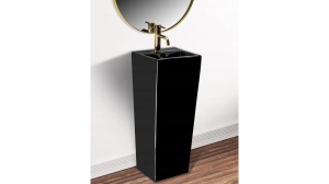 LAVOAR STATIV KAMILA, 82 CM, NEGRU, DIN CERAMICA, CALITATE SUPERIOARA