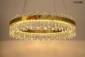 LUSTRA AMIRA 100 GOLD, CONFECTIONATA DIN METAL SI STICLA, STIL MODERN - Img 2