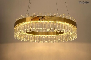 LUSTRA AMIRA 80 GOLD, CONFECTIONATA DIN CRISTALE SI METAL, STIL MODERN - Img 2