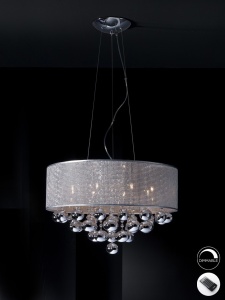 LUSTRA ANDROMEDA 174112D, DIN METAL POLISAT, VINIL SI CRISTALE, STIL MODERN, SCHULLER