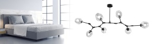 LUSTRA BLACK GLASS APP505-7C, 130 cm, DIN OTEL DE INALTA CALITATE SI STICLA, STIL MODERN, TU - Img 6