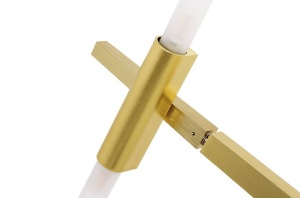 LUSTRA CANDELABR 14, DIN ALUMINIU SI STICLA, AURIE, STIL MODERN, B2 - Img 2