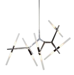LUSTRA CANDELABR PREMIUM 10, DIN ALUMINIU SI STICLA, ARGINTIE, STIL MODERN, B2