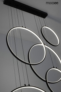 LUSTRA CIRCULO SIX, NEAGRA, CONFECTIONATA DIN METAL SI ALUMINIU, STIL MODERN - Img 3