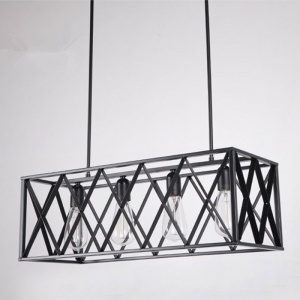 LUSTRA CU 4 BECURI LOFT METAL APP260-4C, 63x25x84 cm, NEGRU, DIN METAL, STIL MODERN, TU