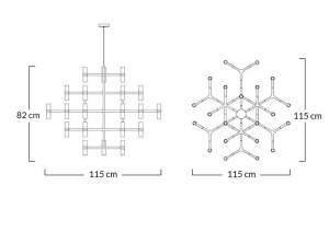 LUSTRA CU LED-URI ATOMIC GRANDE, AURIE, DIN METAL, STIL MODERN - Img 7