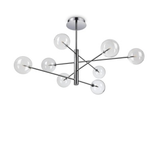 LUSTRA EQUINOXE SP8, CROM, DIN METAL SI STICLA, STIL MODERN