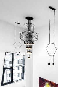 LUSTRA FLUSSO 43 GRANDE, CONFECTIONATA DIN METAL, NEAGRA, STIL INDUSTRIAL - Img 4