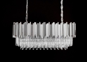 LUSTRA IMPERIAL LONG SILVER 90, ARGINTIU/ALB, DIN OTEL SI CRISTALE, STIL MODERN - Img 5