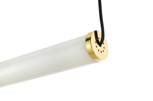LUSTRA LIBRA 90, ALB/AURIU, DIN METAL SI STICLA, STIL MODERN - Img 6