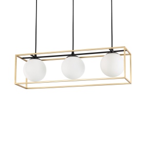 LUSTRA LINGOTTO SP3, ALAMA/NEGRU MAT, DIN METAL SI STICLA, STIL MODERN